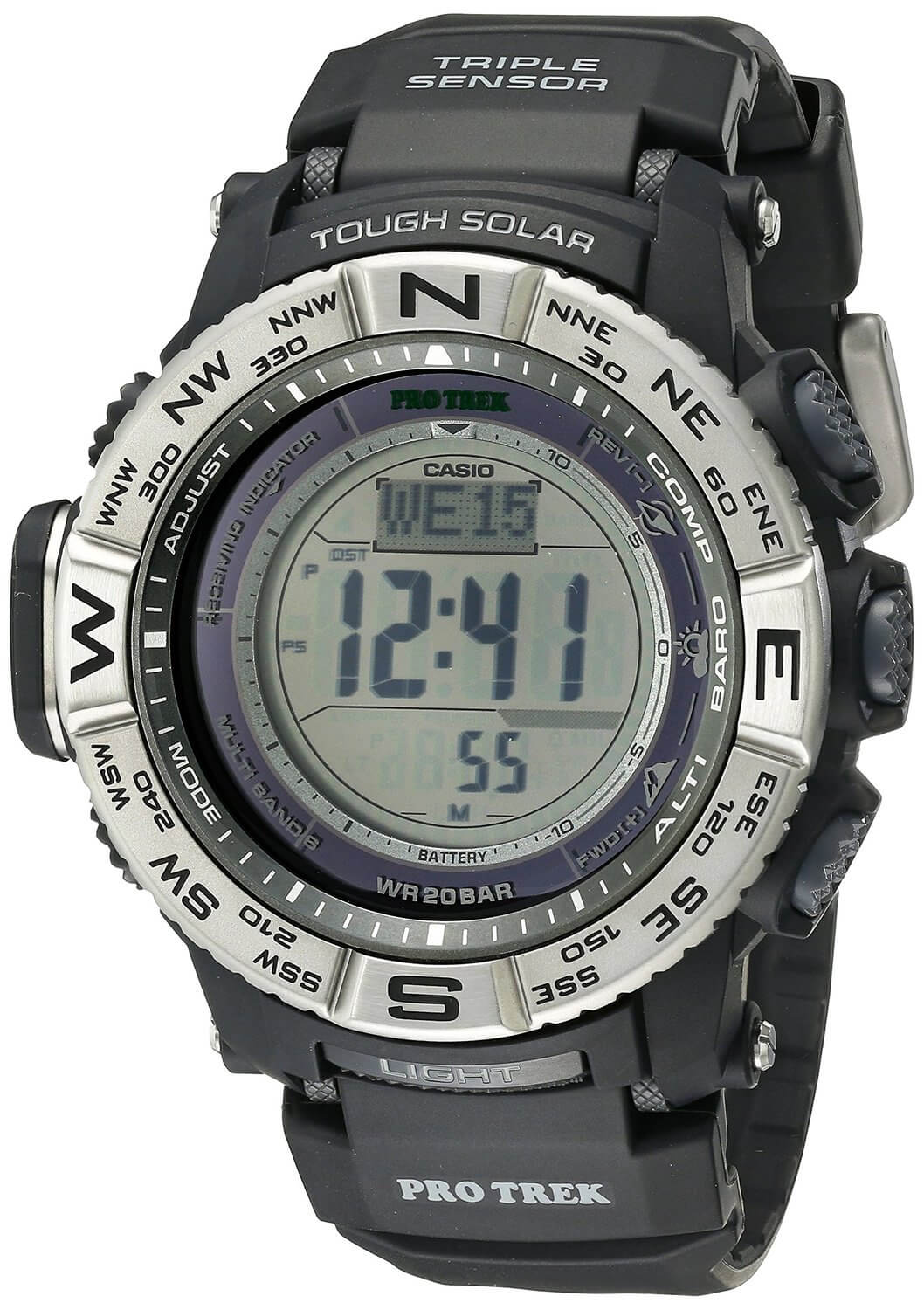 Best Survival Watch under $200 - Casio Men's PRW-3500-1CR Atomic Resin Digital Watch