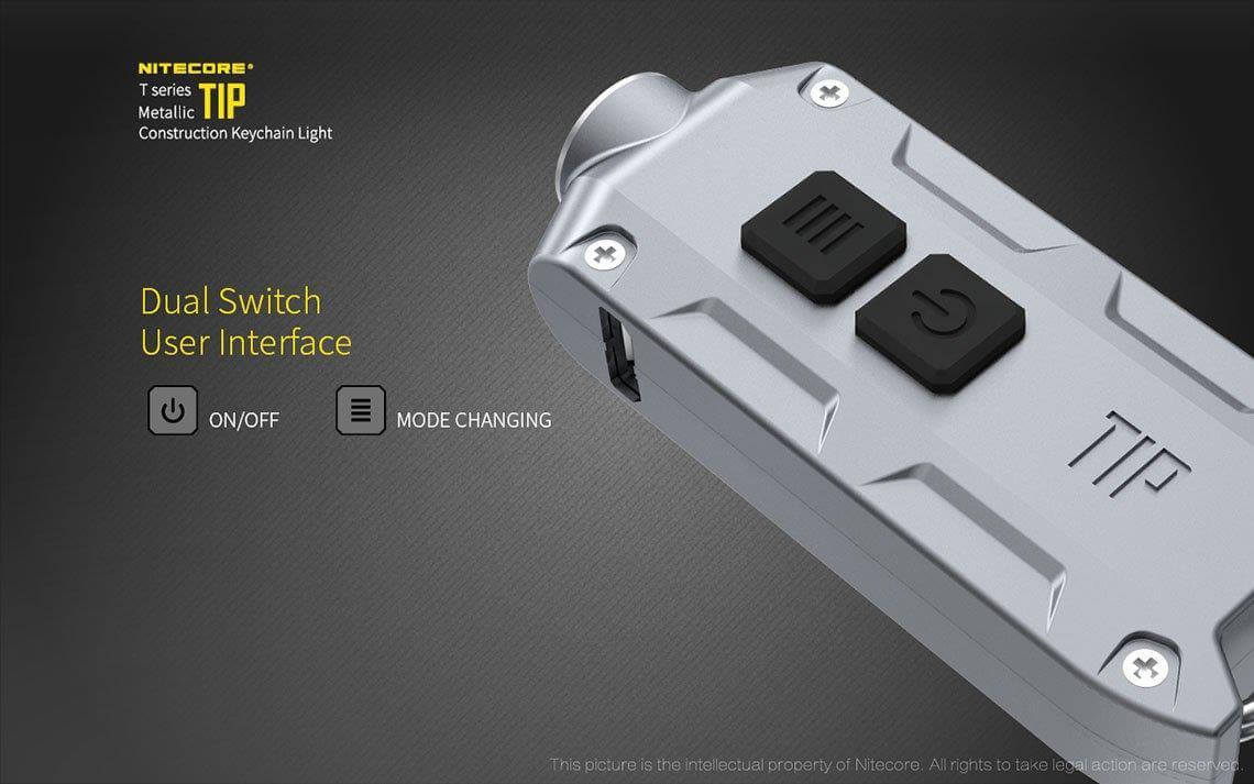Nitecore TIP BLACK 360 Lumens USB Rechargeable Keychain